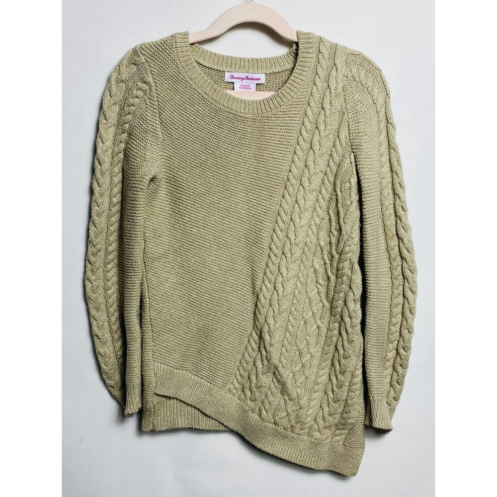 Tommy Bahama girls Gold Metallic Thread Sweater Size M(7-8)